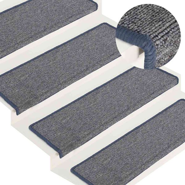 vidaXL Изтривалки за стълби, 30 бр., 65x21x4 см, светло сиви и сини, правоъгълен кант