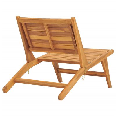 vidaXL Градински стол с подложка за крака, тиково дърво масив