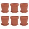 vidaXL Саксии за растения 6 pcs Червено тухла &Oslash; 17 x 14 см Пластмаса