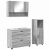 vidaXL Комплект мебели за баня с чекмедже с рафт 3 pcs Сив Сонома