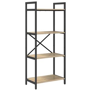 vidaXL Рафт за книги 4 нива 56 x 34 x 133,5 см Инженерна дървесина
