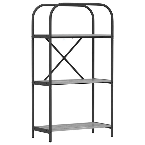 vidaXL Рафт за книги Сив Сонома 60 x 30 x 109 см Инженерно дърво
