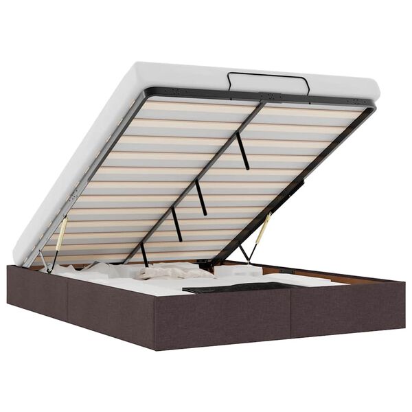 vidaXL Османска рамка за легло без матрак, тъмнокафява, 140x200см плат