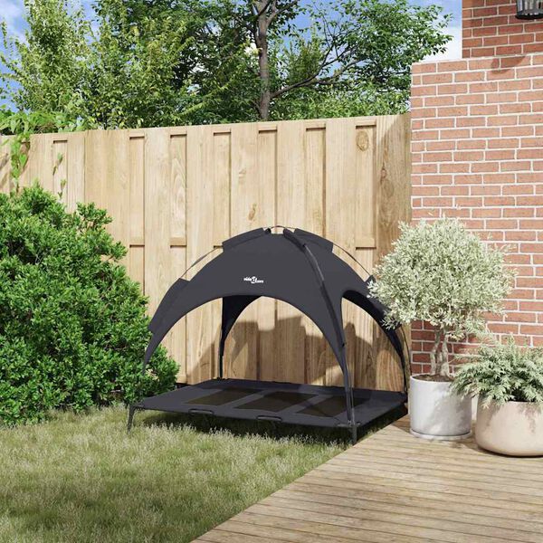 vidaXL Кучешко легло Черно 122 x 93 x 106,5 см Стомана