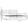 vidaXL Метална рамка за легло с горна и долна табла, черна, 183x213 см