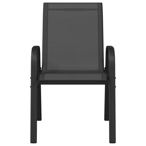 vidaXL Стифиращи градински столове, 2 бр, черни, тъкан textilene