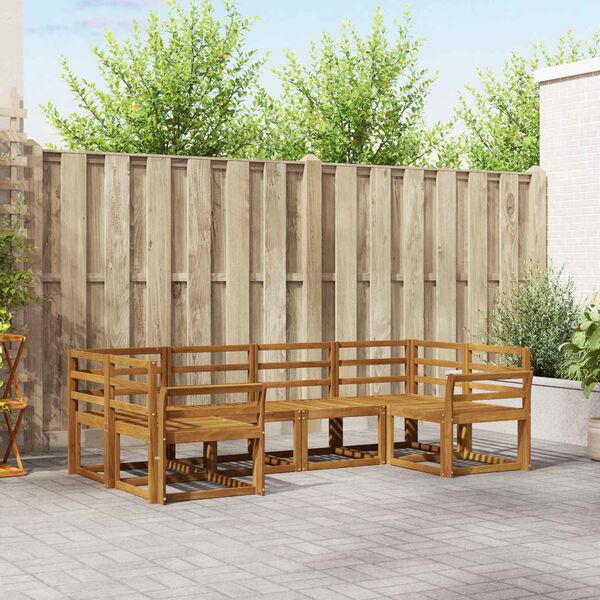 vidaXL Комплект дивани за открито 6 pcs Естествен