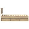 vidaXL Рамка за легло Сонома дъб 75 x 190 cm Солидно борово дърво