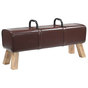 vidaXL Пейка Тъмен кафяв 110 x 30 x 45 см Истинска