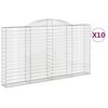 vidaXL Габионни кошници арка 10 бр 300x30x160/180см поцинковано желязо