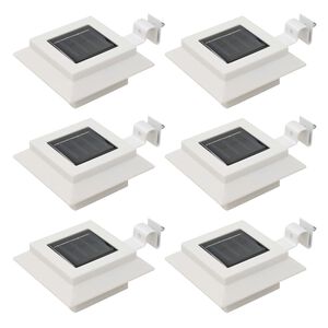 vidaXL Градински соларни лампи, 6 бр, LED, квадратни, 12 см, бели