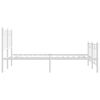 vidaXL Метална рамка за легло с горна и долна табла, бяла, 140x200 см