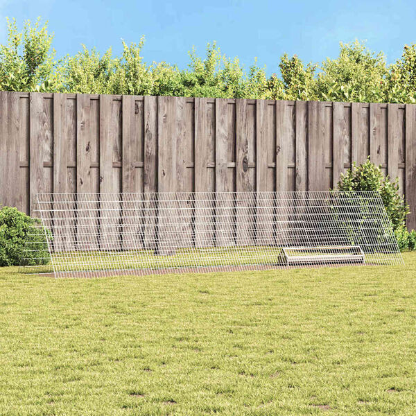 vidaXL Клетка за пилета Сребрист 430 x 100 x 85 см