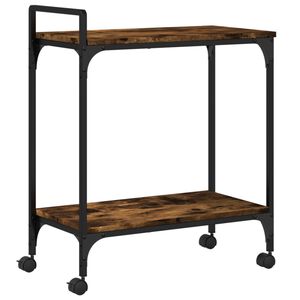 vidaXL Кухненска количка, опушен дъб, 60,5x31x72,5 см, инженерно дърво