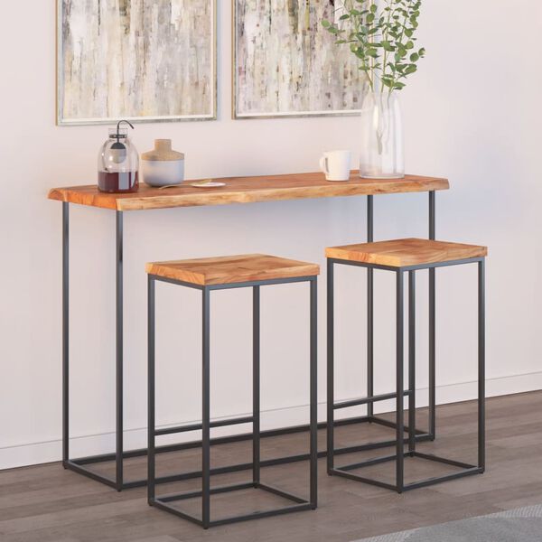 vidaXL Плот за маса, 120x40x2,5 см, правоъгълен, акация масив, жив ръб