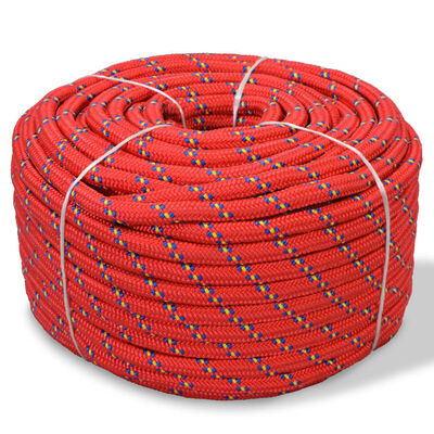 vidaXL Морско въже, полипропилен, 10 мм, 250 м, червено
