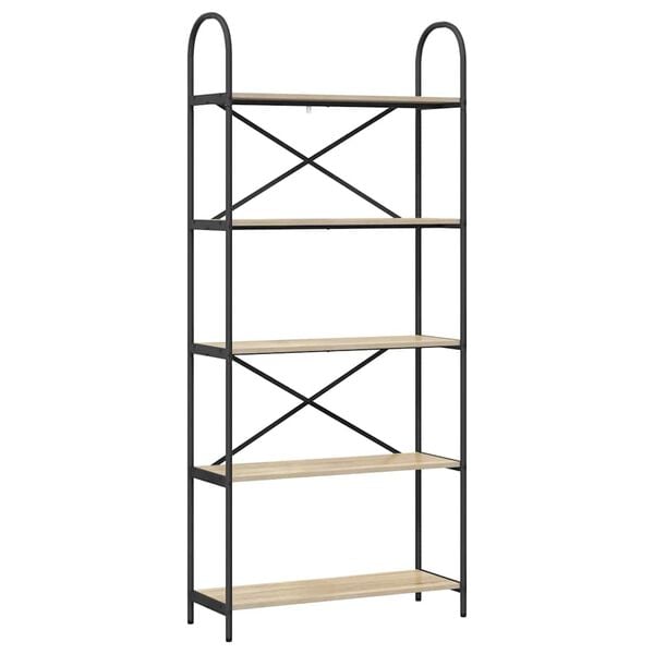 vidaXL Рафт за книги Сонома дъб 80 x 30 x 183 см Инженерно дърво