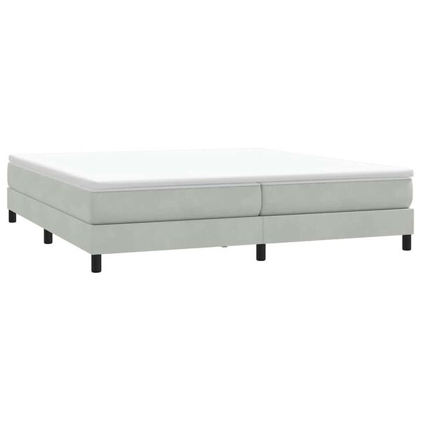 vidaXL Box Spring Легло без матрак Светло сиво 200x210 cm Кадифе