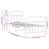 vidaXL Метална рамка за легло с горна и долна табла, черна, 90x200 см