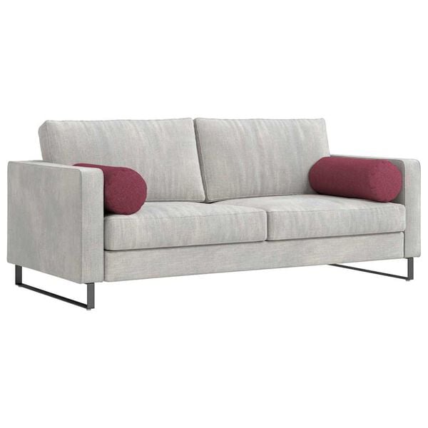 vidaXL Възглавници валяци 2 pcs Виненочервен &Oslash; 25 x 70 см текстил