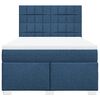 vidaXL Боксспринг легло с матрак, синьо, 160x200 см, плат