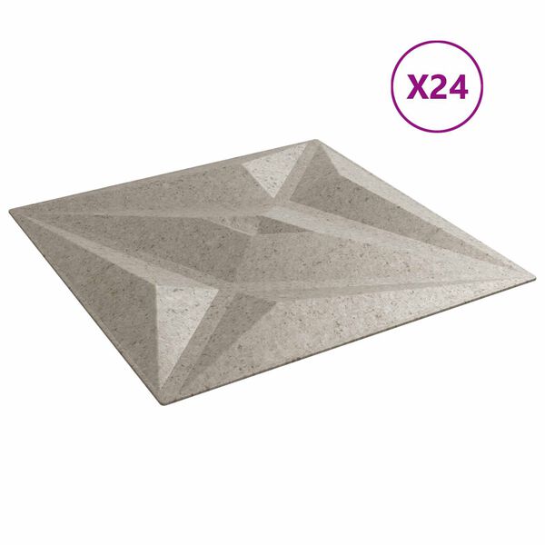 vidaXL Стенни панели Звезда 24 pcs Звезда Бетон 50 x 50 cm XPS Пяна