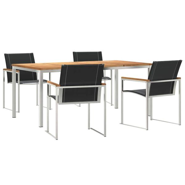 vidaXL Комплектзахраненевградината 5 pcs Солидно тиково дърво