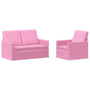 vidaXL Комплект дивани 2 pcs Розово Текстил