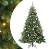 vidaXL С изкуствено коледно дърво с поставка Зелен 210 cm PE и PVC