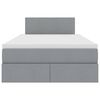 vidaXL Легло с място за съхранение и LED Светлосиво 120 x 200 cm
