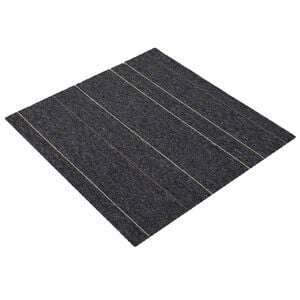 vidaXL Килимна плочка Тъмносив с ивици 50 x 50 cm 20 pcs ПП и Битум