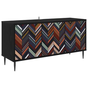 vidaXL ТВ шкаф OMMEN 102 x 33 x 51 см Черен дъб Инженерна дървесина