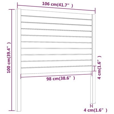 vidaXL Горна табла за легло, 106x4x100 см, бор масив