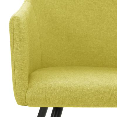 vidaXL Трапезни столове, 4 бр, зелени, текстил