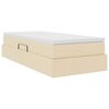 vidaXL Легло с място за съхранение и матрак с матрак Крем 100 x 200 cm