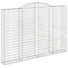 vidaXL Габионни кошници арка 3 бр 300x30x200/220 см поцинковано желязо