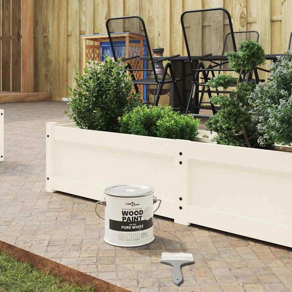 vidaXL Боя за дърво Бяло 16,5 x 16,5 x 15,9 см Стенно пано