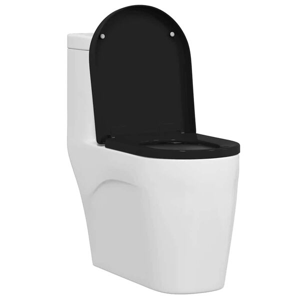 vidaXL Тоалетна седалка Черно 48 x 36,5 x 4,5 см Полипропилен