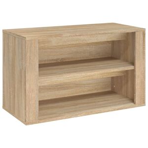 vidaXL Етажерка за обувки, дъб сонома, 75x35x45 см, инженерно дърво