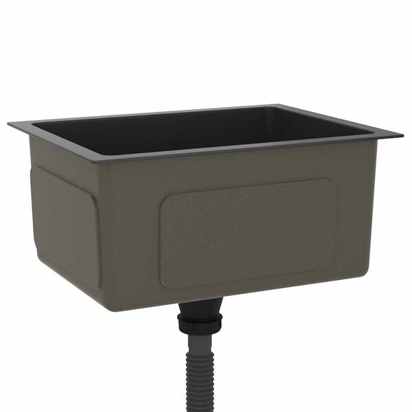 vidaXL Ръчно изработена кухненска мивка, черна, неръждаема стомана