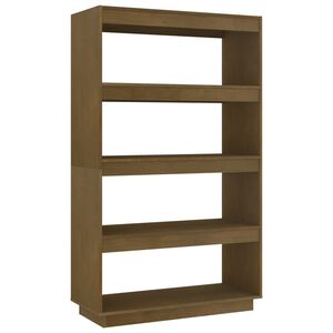 vidaXL Библиотека/разделител за стая, меденокафява, 80x35x135 см, бор