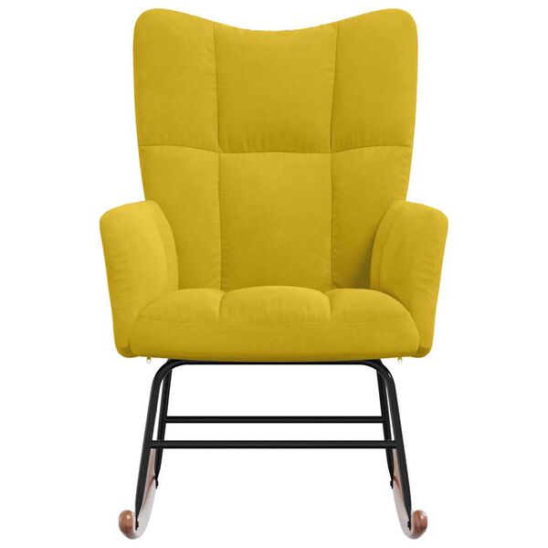 vidaXL Люлеещ се стол, горчица, кадифе