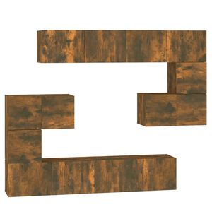 vidaXL ТВ шкафове за стенен монтаж, oпушен дъб, инженерно дърво