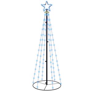 vidaXL Конусовидна коледна елха, синя, 108 LED, 70x180 см