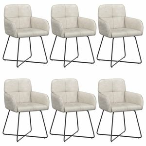 vidaXL Обедени столове 6 pcs Кадифе Кремаво 59 x 56,5 x 86 см