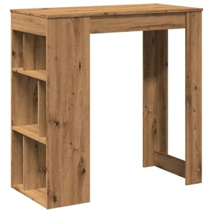 vidaXL Бар маса с рафтове дъб артизан 102x50x103,5 см инженерно дърво