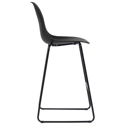 vidaXL Бар столове, 4 бр, черни, пластмаса