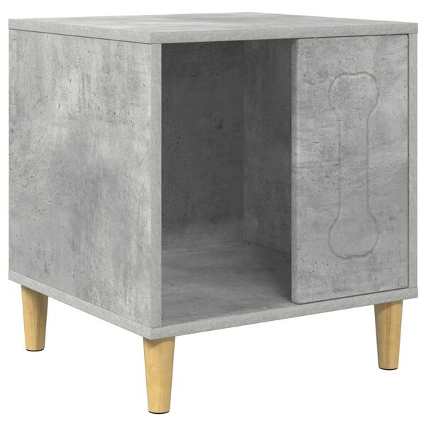 vidaXL Кучешка къща Бетон 44 x 42 x 49 см Инженерно дърво