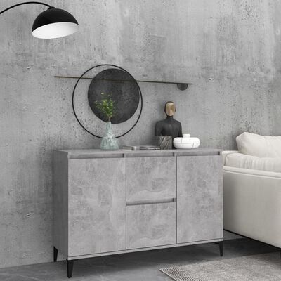 vidaXL Бюфет, бетонно сив, 104x35x70 см, ПДЧ