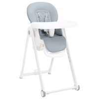 vidaXL Бебешко столче за хранене, светлосиво, алуминий